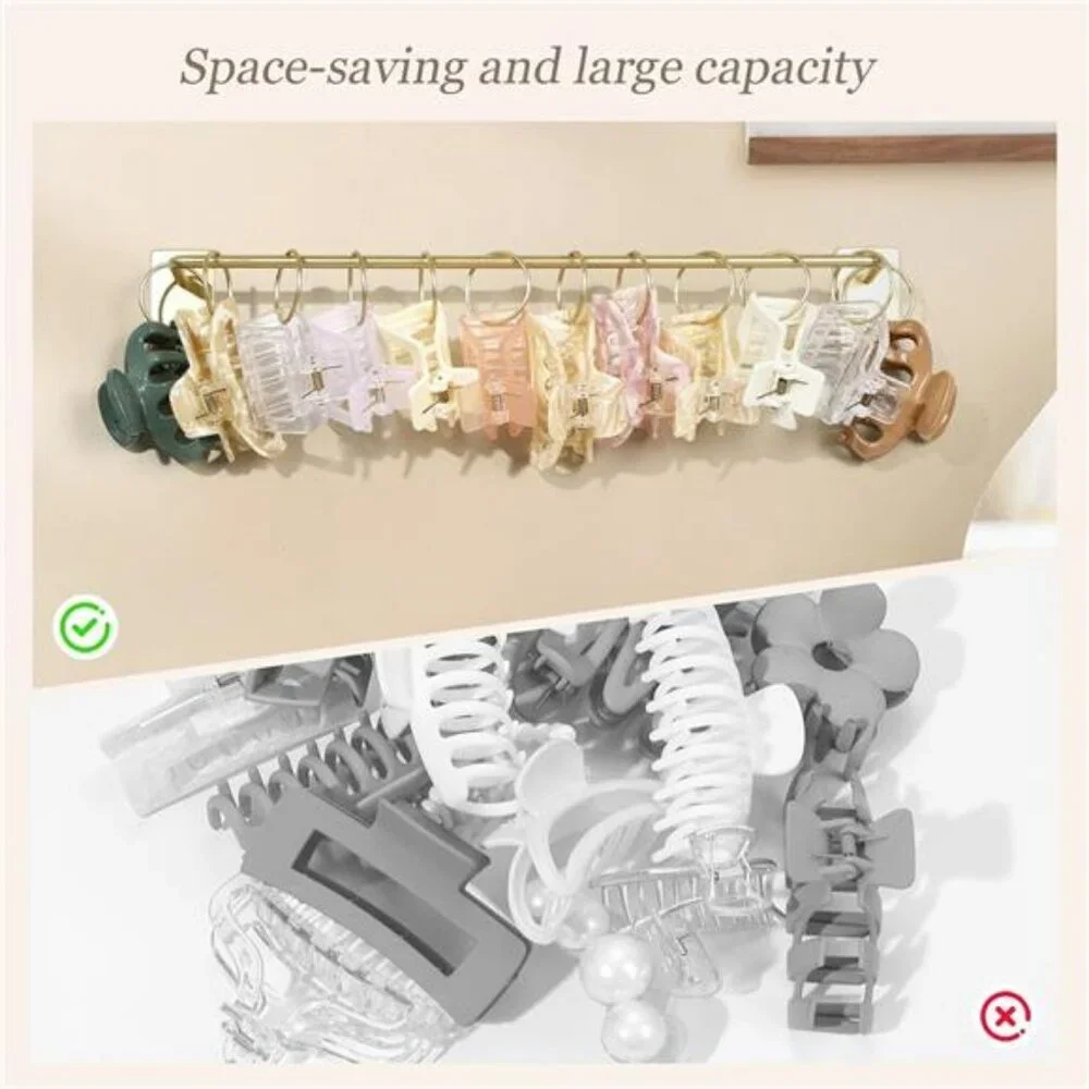 Wall Mounted Hair Clip Holder Metal Claw Clip Organizer Storage for Women Girls